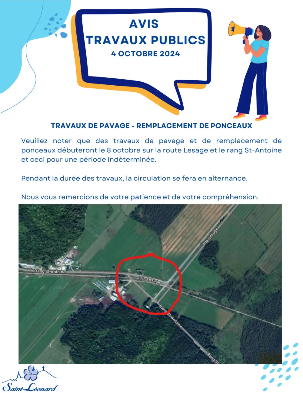 Avis travaux publics Asphaltage route Lesage et rang Saint Antoine no 2 docx