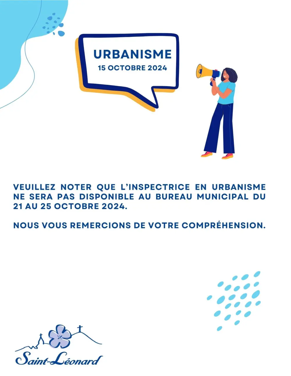 Vacances urbaniste 15 octobre 2024