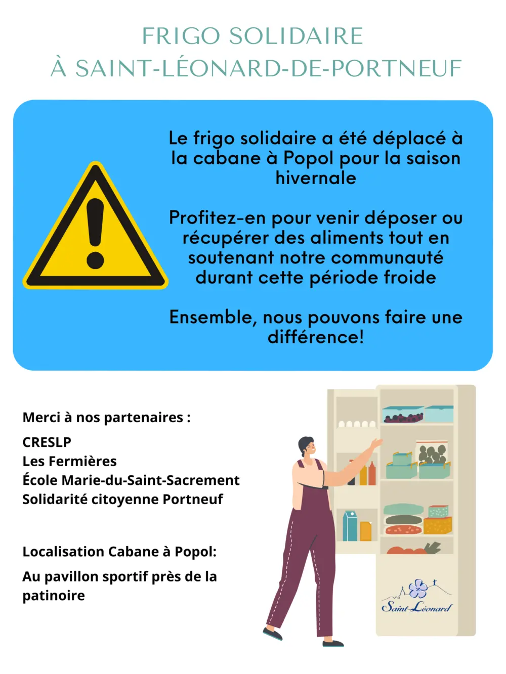 Frigo solidaire a Saint Leonard de Portneuf