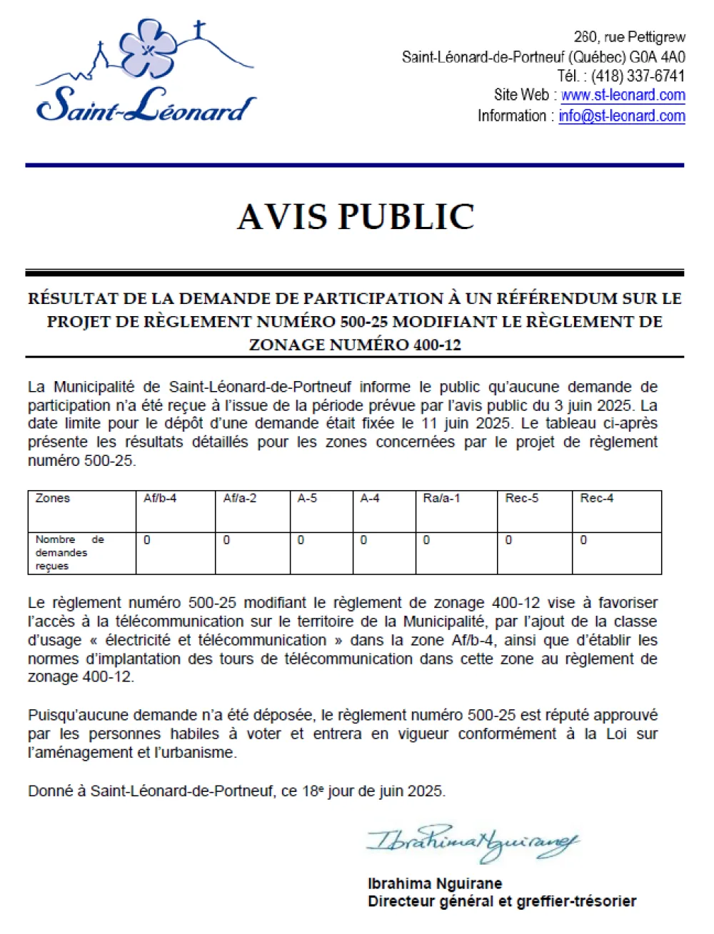 Avis public referendum