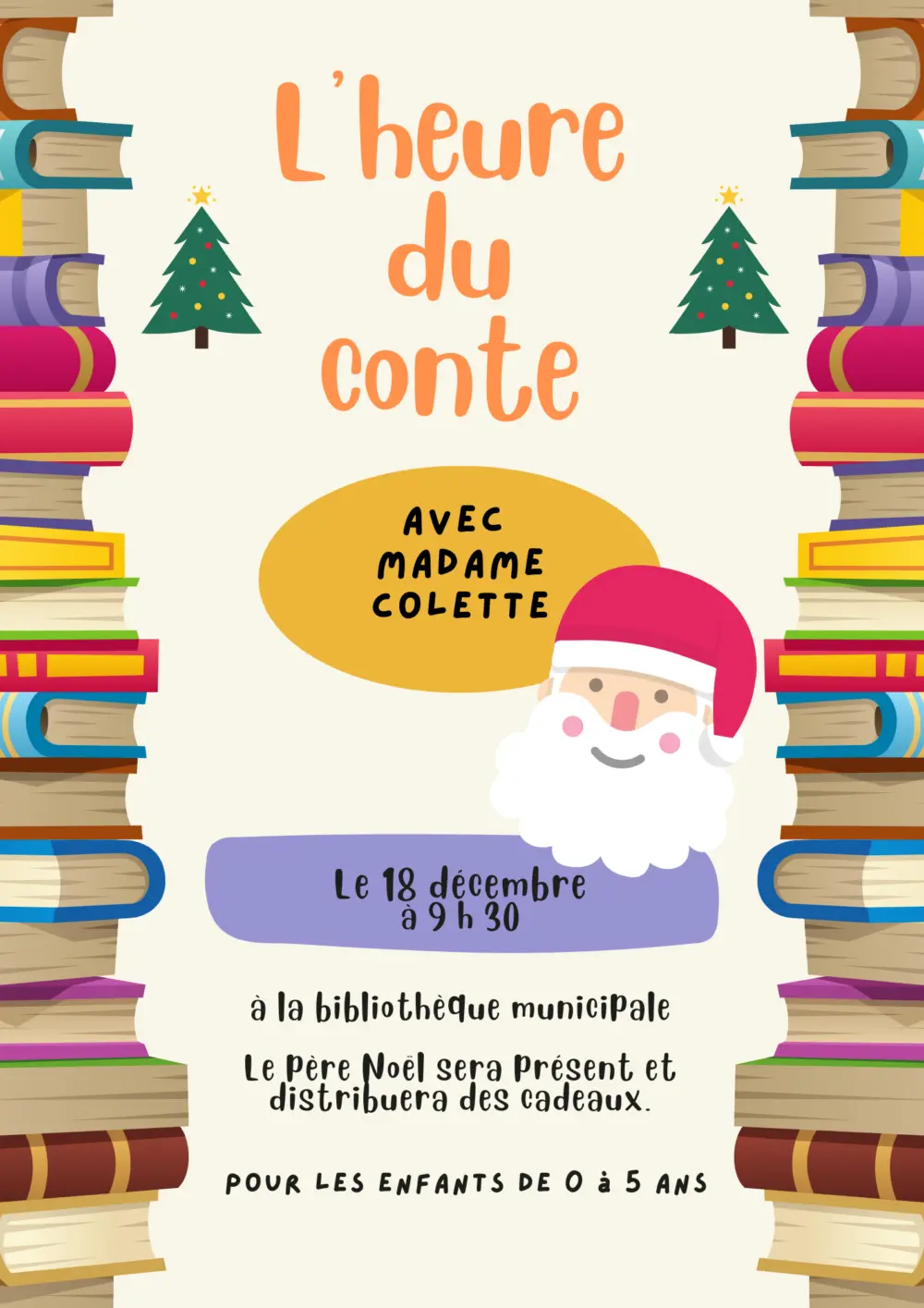 Lheure du conte 18 dec avec pere Noel