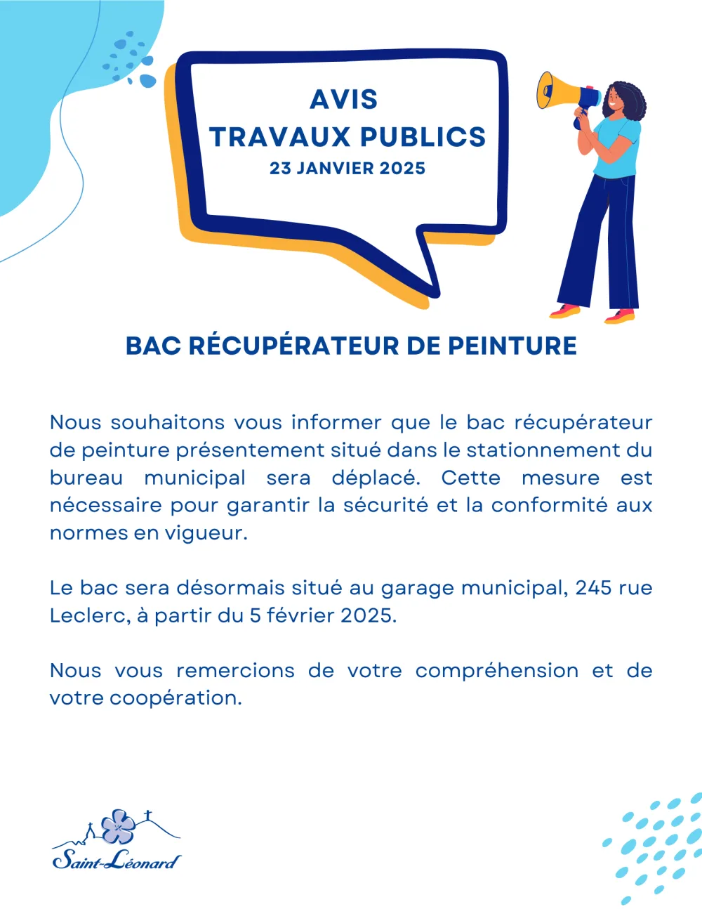 Avis Travaux publics 23 janvier 2025