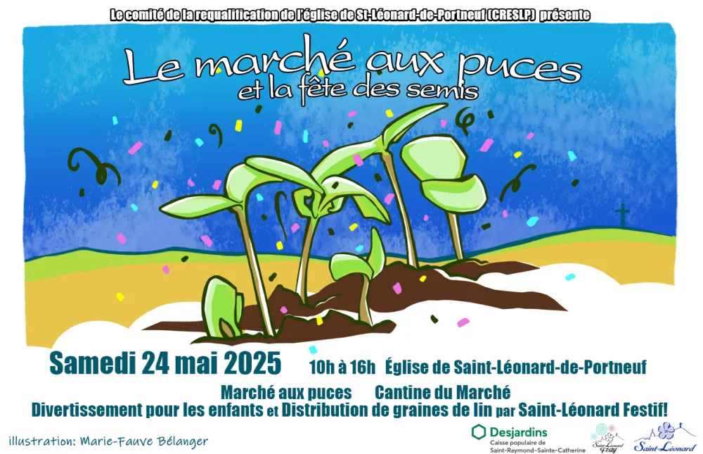 Affiche marche aux puces fete des semis